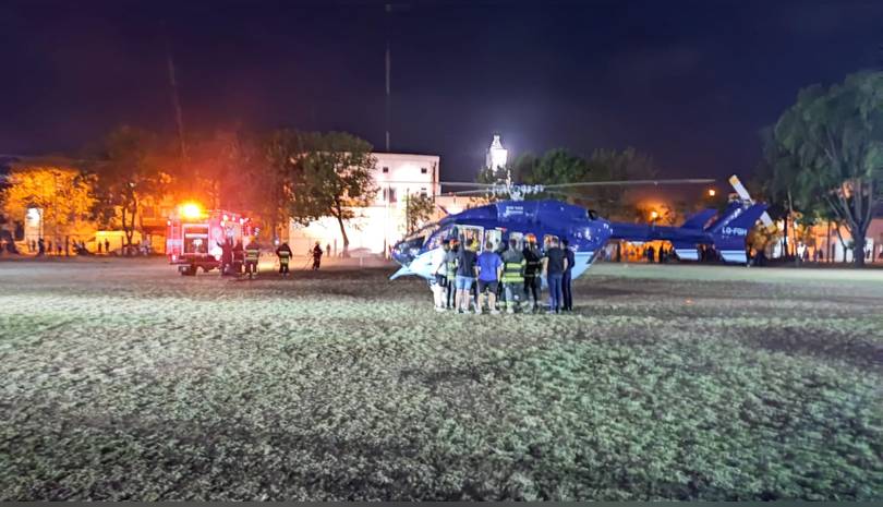 Trasladaron a una niña accidentada en un helicóptero sanitario