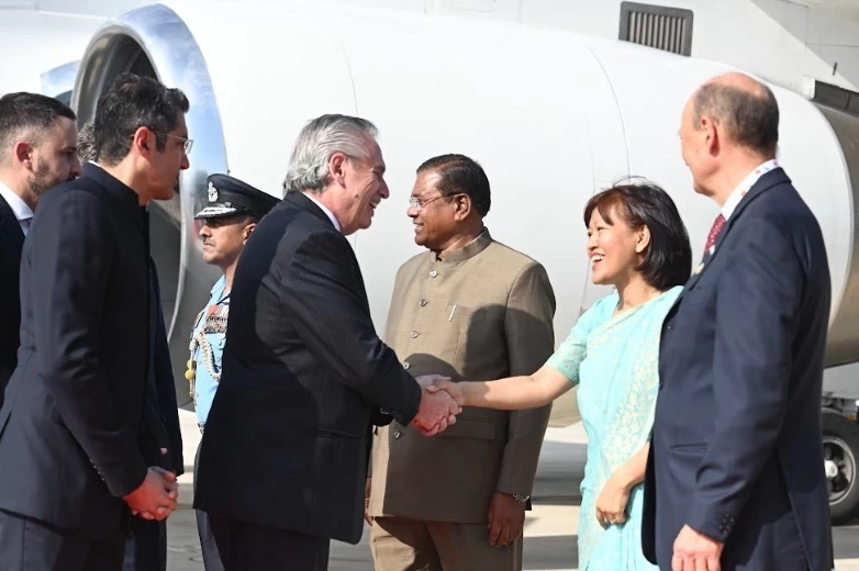 Fernández llegó a la India para participar de su última Cumbre del G20
