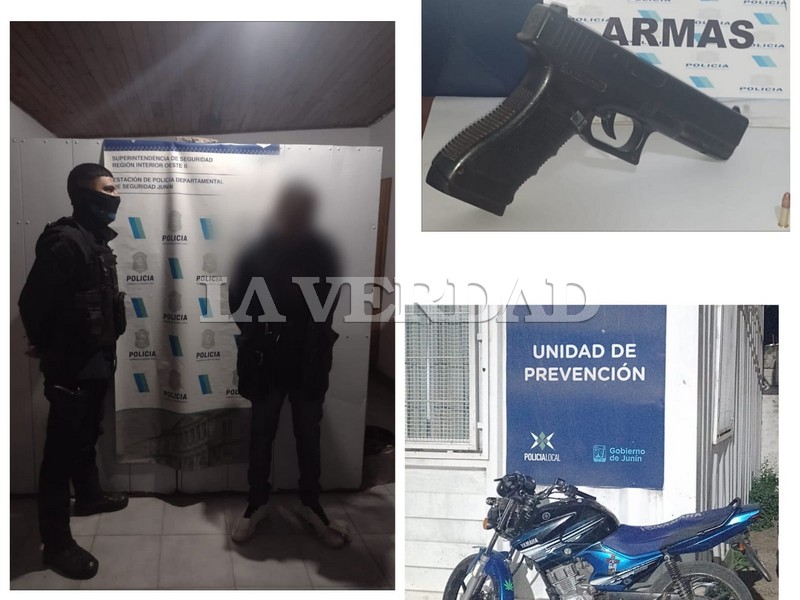 Un aprehendido, una moto y una réplica de un arma secuestradas