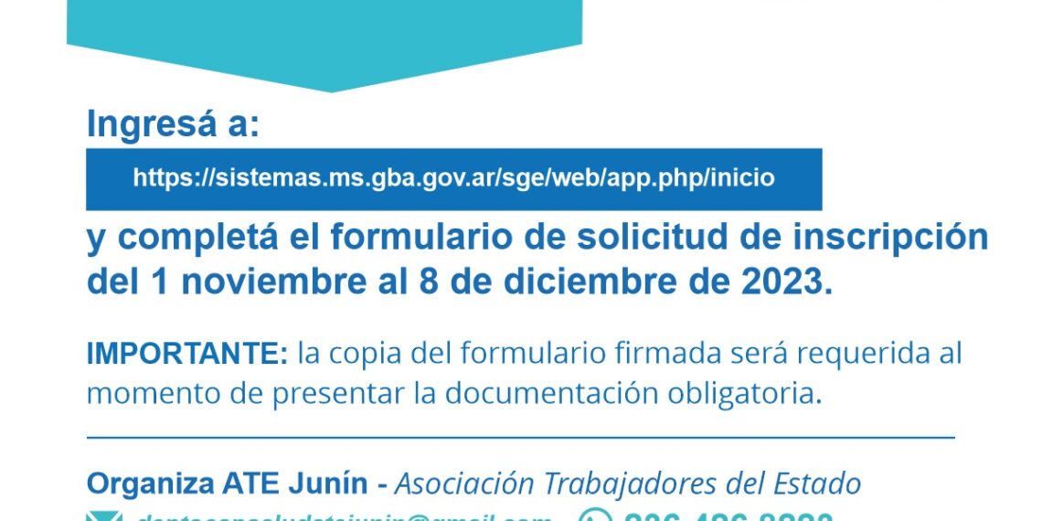 ATE: inscripciones abiertas para la Tecnicatura Superior en Enfermería