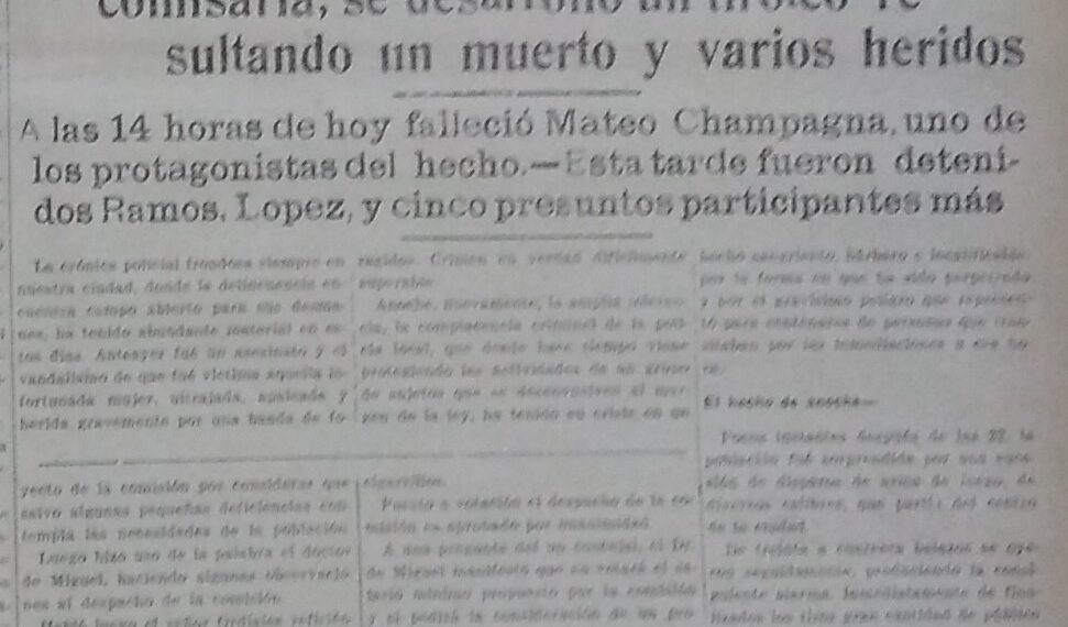 En pleno centro, a una cuadra de la comisaría, se desarrolló un tiroteo, resultando un muerto y varios heridos