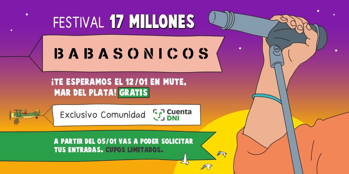 Babasonicos brindará un show gratuito en Mar del Plata para la Comunidad Cuenta DNI