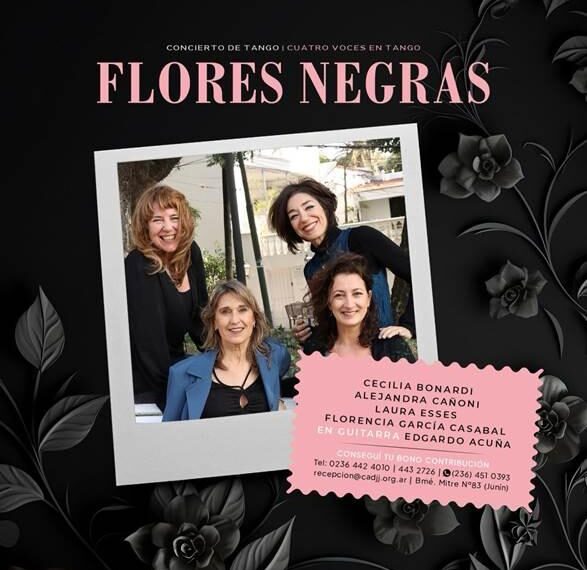 Concierto: «Flores Negras»  Cuatro voces en tango