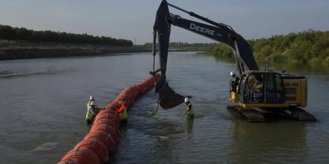 Texas enfrentará demanda del Gobierno de  Biden por barrera flotante para migrantes