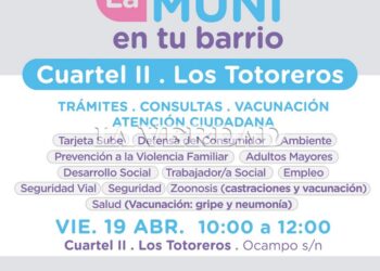 «La muni en tu barrio» se presenta este viernes en «Los Totoreros»