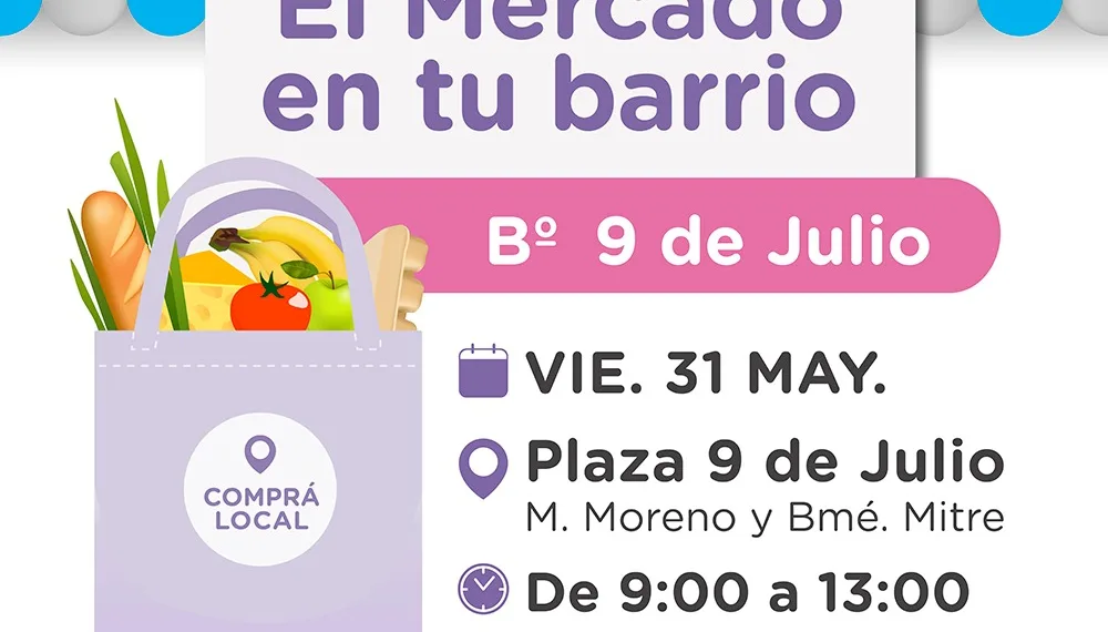 Vuelve “Mercado en tu  Barrio” en la plaza 9 de Julio
