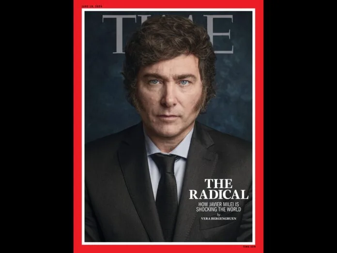 Javier Milei es el protagonista de la última edición de la revista Time