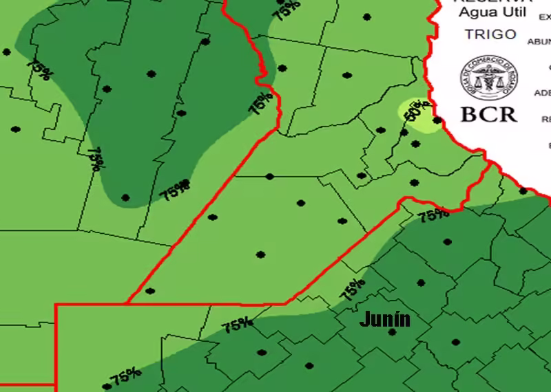 Junín entre las zonas con mejor reserva de agua en el suelo