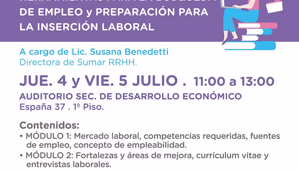 Convocana participar de un taller de capacitación para la inserción laboral