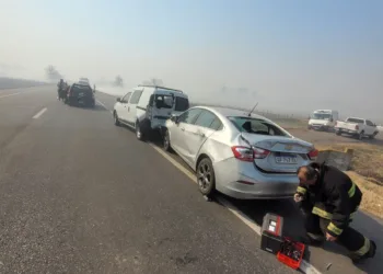 Nueve vehículos involucrados en una colisión en Ruta 7