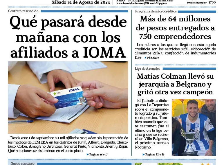 Sabado 31 de agosto de 2024