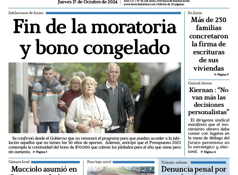 Jueves 17 de octubre de 2024