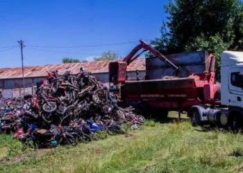 Se realizó la compactación de 1.600 motos secuestradas