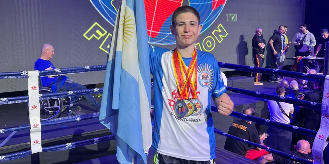 Enorme tarea del juninense Juan Manuel Bruno en el Mundial de kickboxing