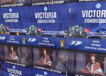 El Congreso amaneció empapelado con afiches de Villarruel: «Victoria conducción»