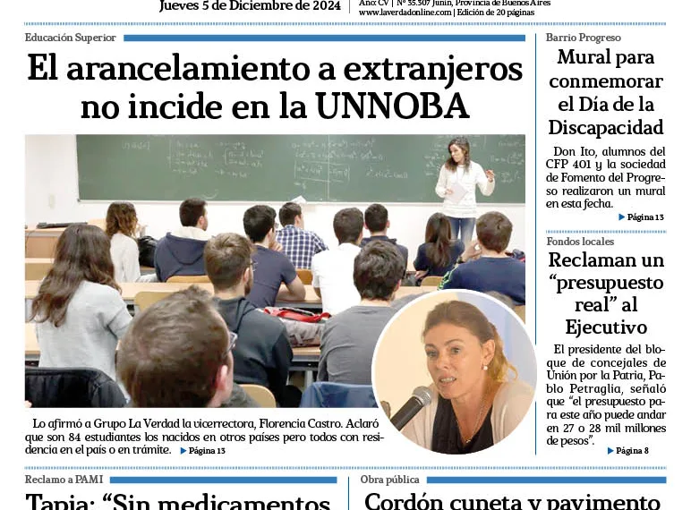 Jueves 5 de diciembre de 2024