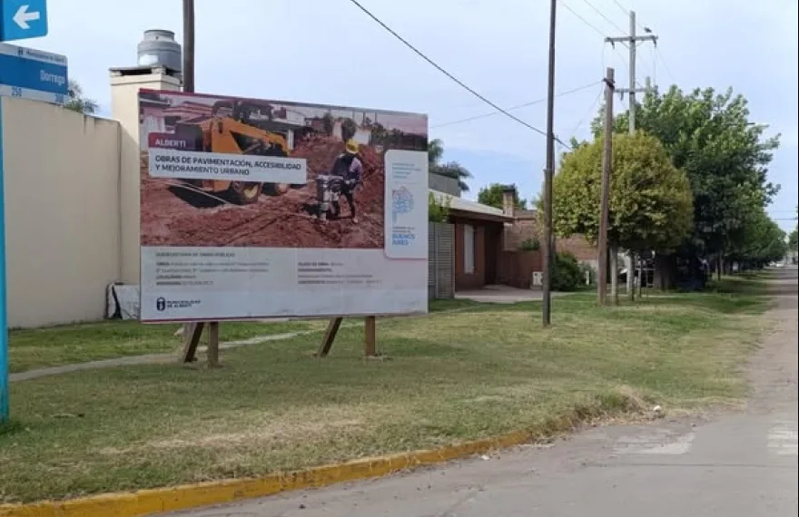 En Alberti avanza la extensión de pavimento
