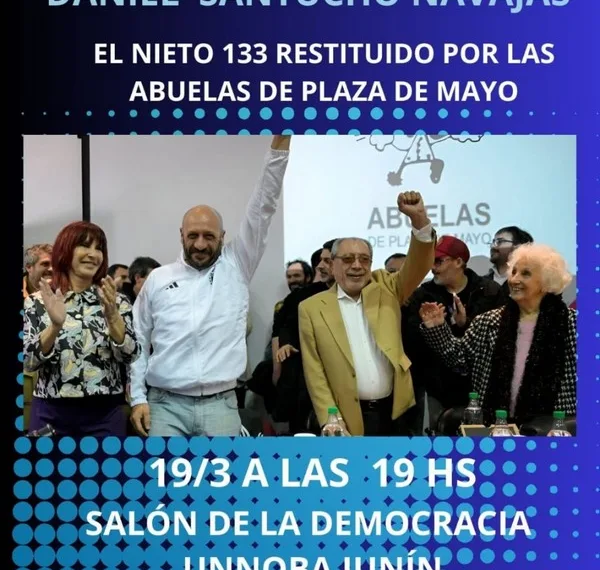 Daniel Santucho Navajas estará el 19 próximo en Junín