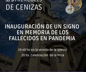 Inauguración de un signo en  memoria de los fallecidos en pandemia