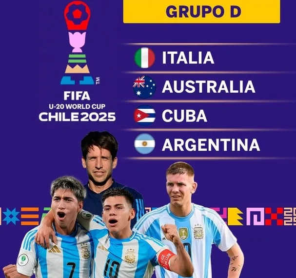 Mundial Sub20: Argentina compartirá grupo con Italia, Australia y Cuba