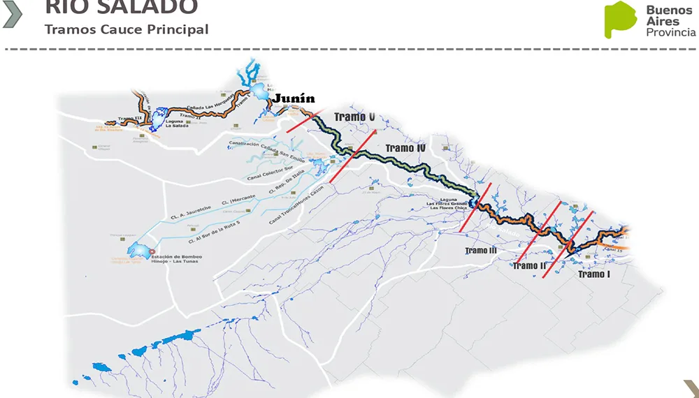 Alberto Larrañaga alertó sobre parálisis de obras en la cuenca del río Salado