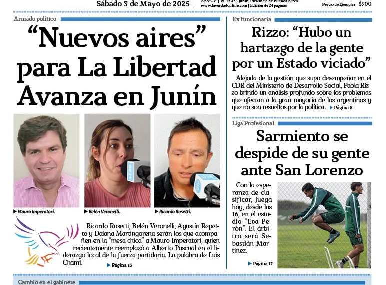 Sábado 3 de mayo de 2025