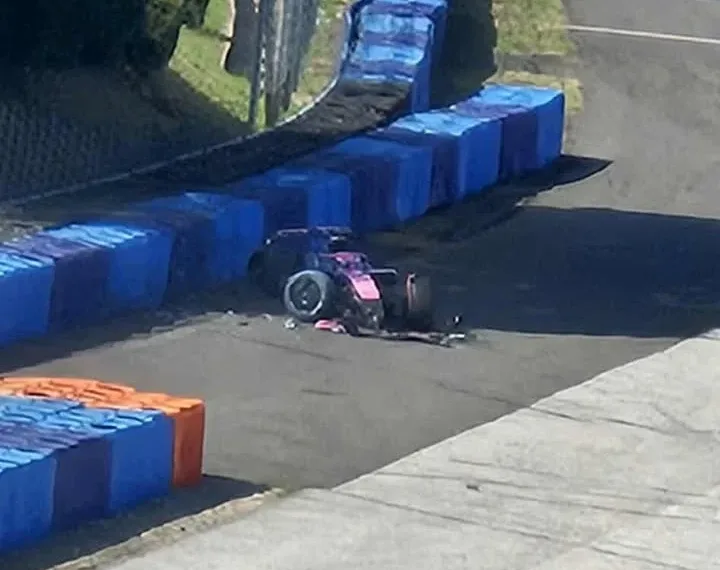 Colapinto sufrió un accidente en las pruebas de neumáticos de Alpine en Hungría