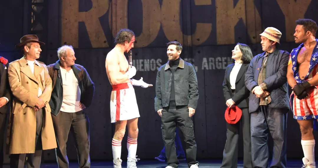 Messi fue a ver Rocky, la obra de su gran amigo Nicolás Vázquez
