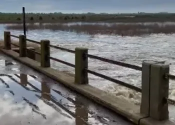 La masa hídrica presiona  sobre el puente Saavedra