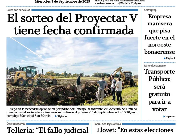 Miércoles 3 de septiembre de 2025