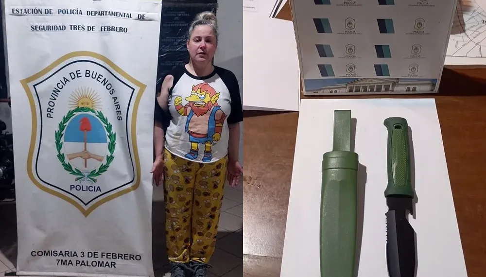 Detuvieron a una mujer con un cuchillo que agredió a fotógrafos en el acto de Javier Milei en Tres de Febrero