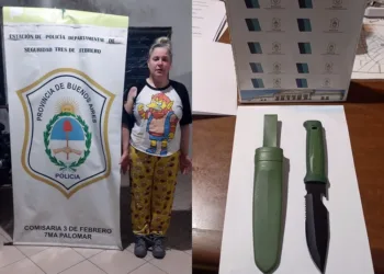 Detuvieron a una mujer con un cuchillo que agredió a fotógrafos en el acto de Javier Milei en Tres de Febrero