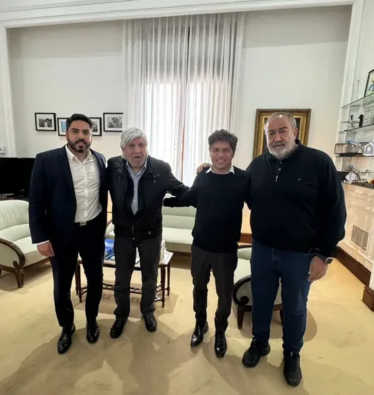 Héctor Daer y Hugo Moyano se mostraron con Kicillof