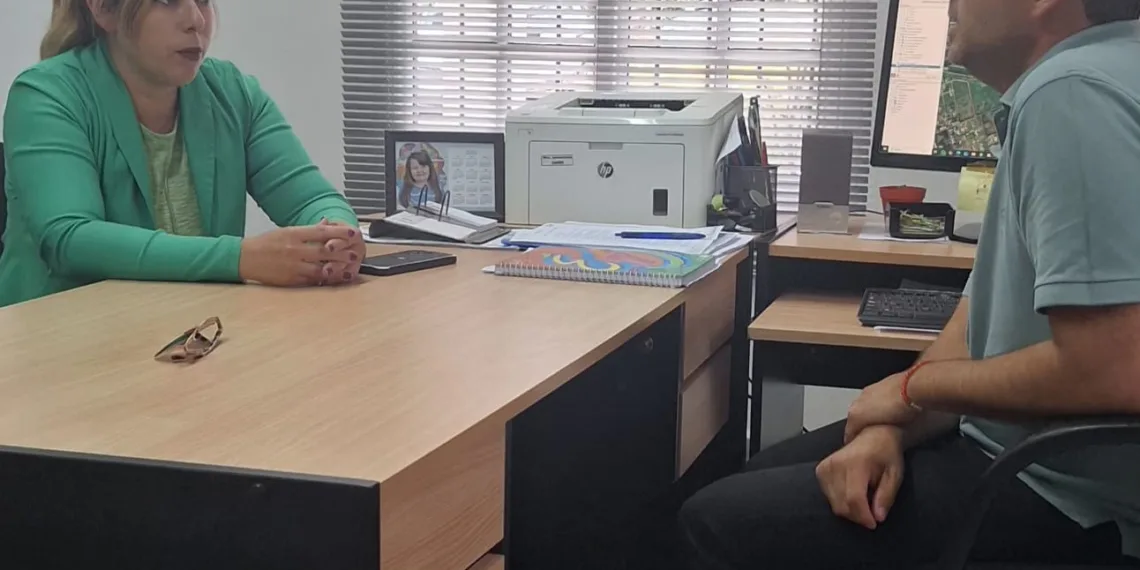 Belén Veronelli se reunió con el representante de Hidráulica Zona III