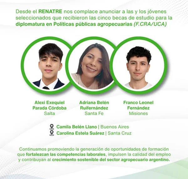 RENATRE otorgó becas para la Diplomatura en Políticas Públicas Agropecuarias