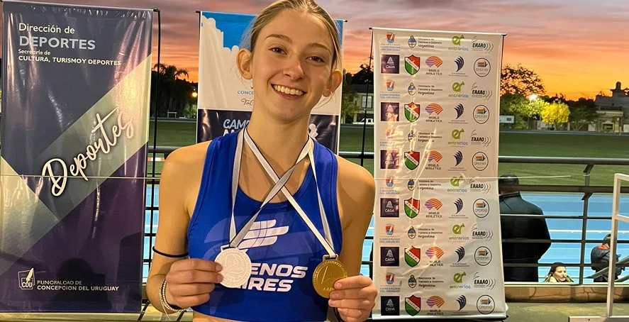 Agostina Zunino, campeona nacional en posta y subcampeona en vallas U20
