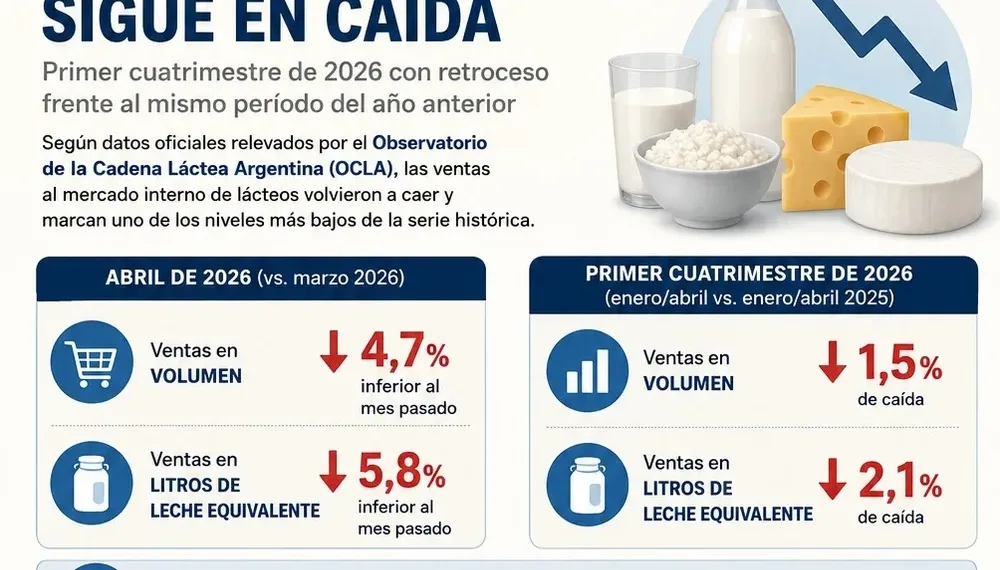 El consumo de lácteos no repunta y marca el deterioro del poder adquisitivo