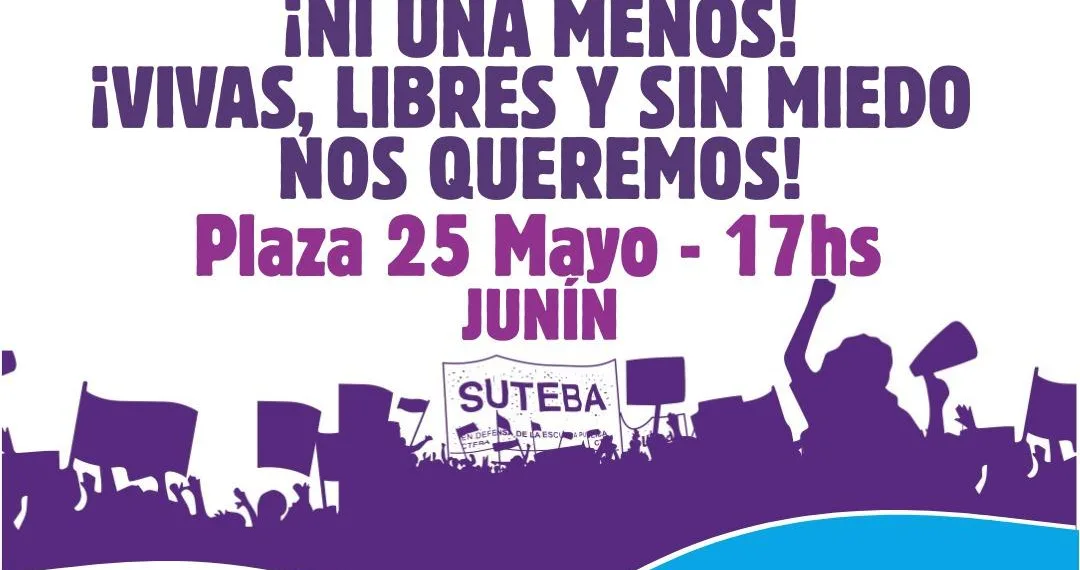 Suteba Junín invita a sumarse a Ni Una Menos