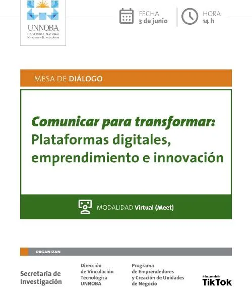 Mesa de Diálogo Virtual: “Comunicar para transformar: plataformas digitales, emprendimiento e innovación”