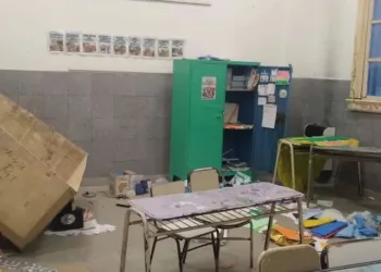 Indignación en Merlo por destrozos en una emblemática escuela durante los festejos por el Mundial