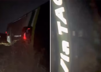 Un micro cayó de un puente en Ruta Nacional 7