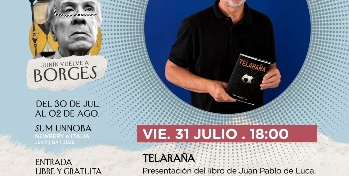 Juan Pablo De Luca presenta el viernes “Telaraña”  en la Feria del Libro de Junín