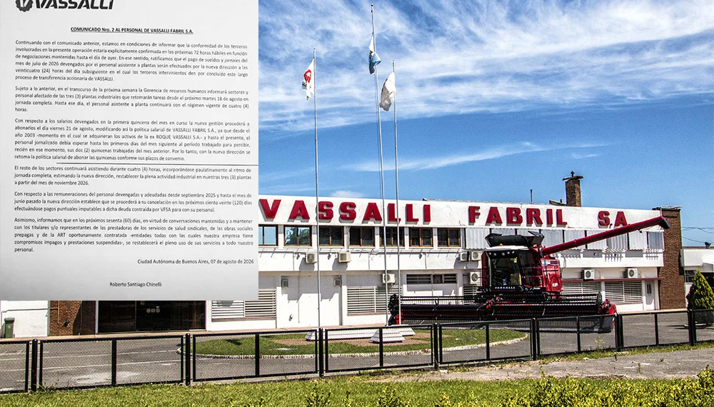 Los nuevos directivos de Vassalli dieron a conocer el plan para salvar la empresa