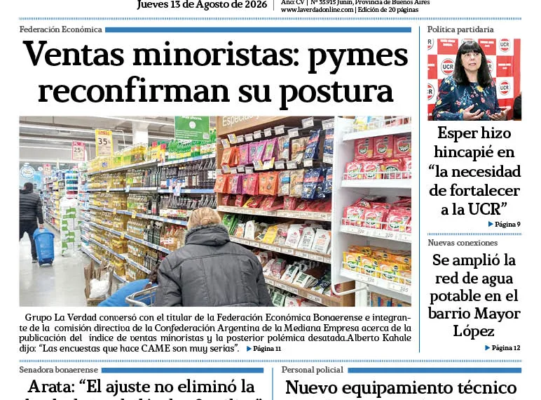 Jueves 13 de agosto de 2026